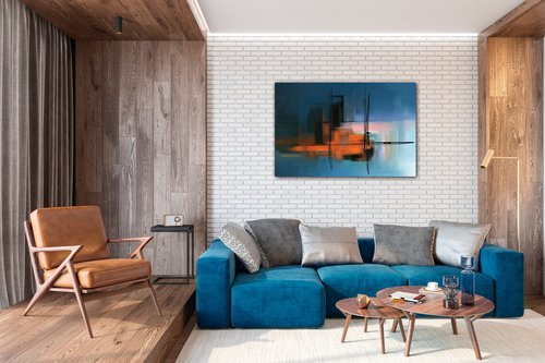 Obraz Abstract design blue - 60 x 40 cm