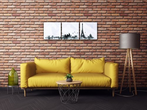 Obraz Paris panorama - 90 x 30 cm (3-częściowy)