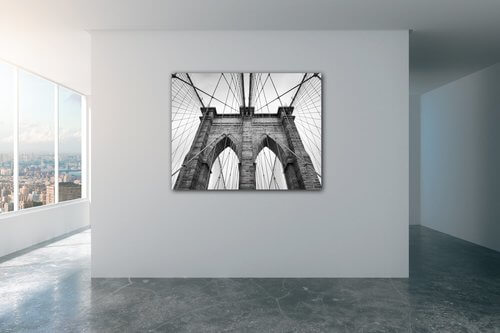 Obraz Brooklyn bridge black and white - 90 x 70 cm