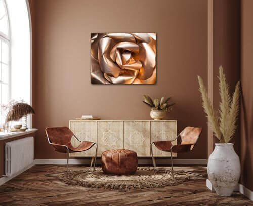 Obraz Golden paper rose abstract - 90 x 70 cm