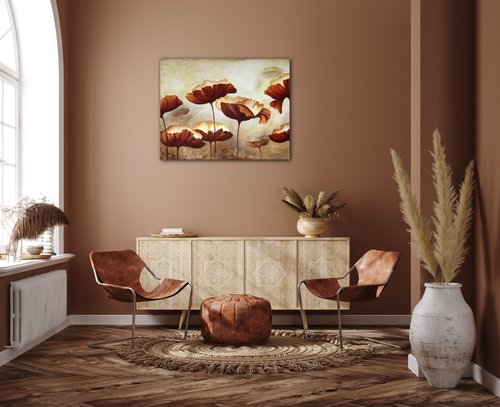 Obraz Flowers red and yellow - 90 x 70 cm