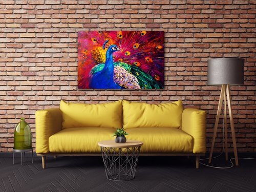 Obraz Colorful Peacock - 60 x 40 cm