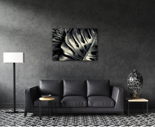 Obraz Black and white leafs - 70 x 50 cm