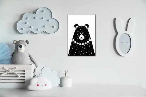 Obraz Black and white bear - 60 x 40 cm