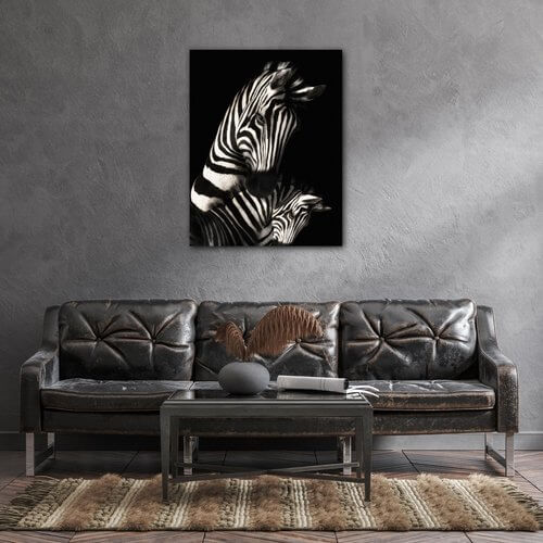 Obraz Zebras black and white - 70 x 90 cm