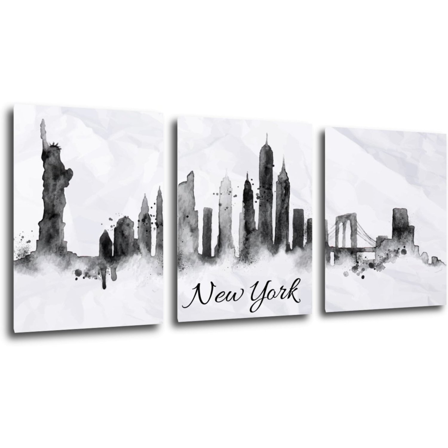 Obraz New York panorama - 90 x 40 cm (3-częściowy)