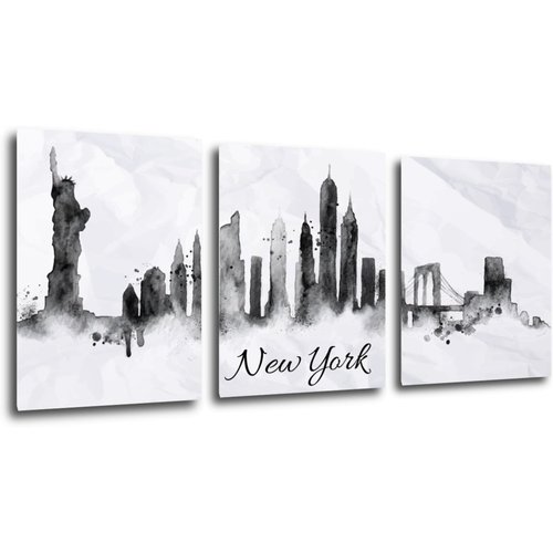 Obraz New York panorama - 90 x 40 cm (3-częściowy)