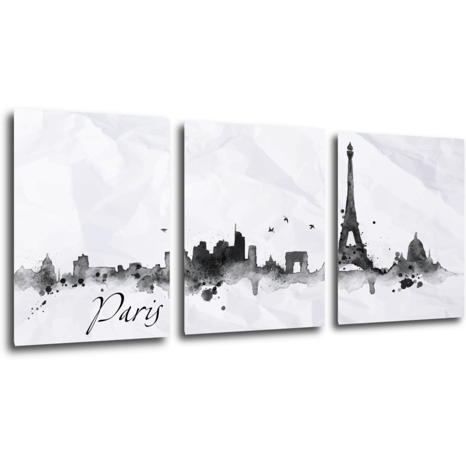 Obraz Paris panorama - 90 x 40 cm (3-częściowy)