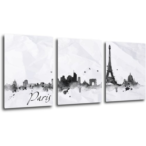 Obraz Paris panorama - 90 x 40 cm (3-częściowy)