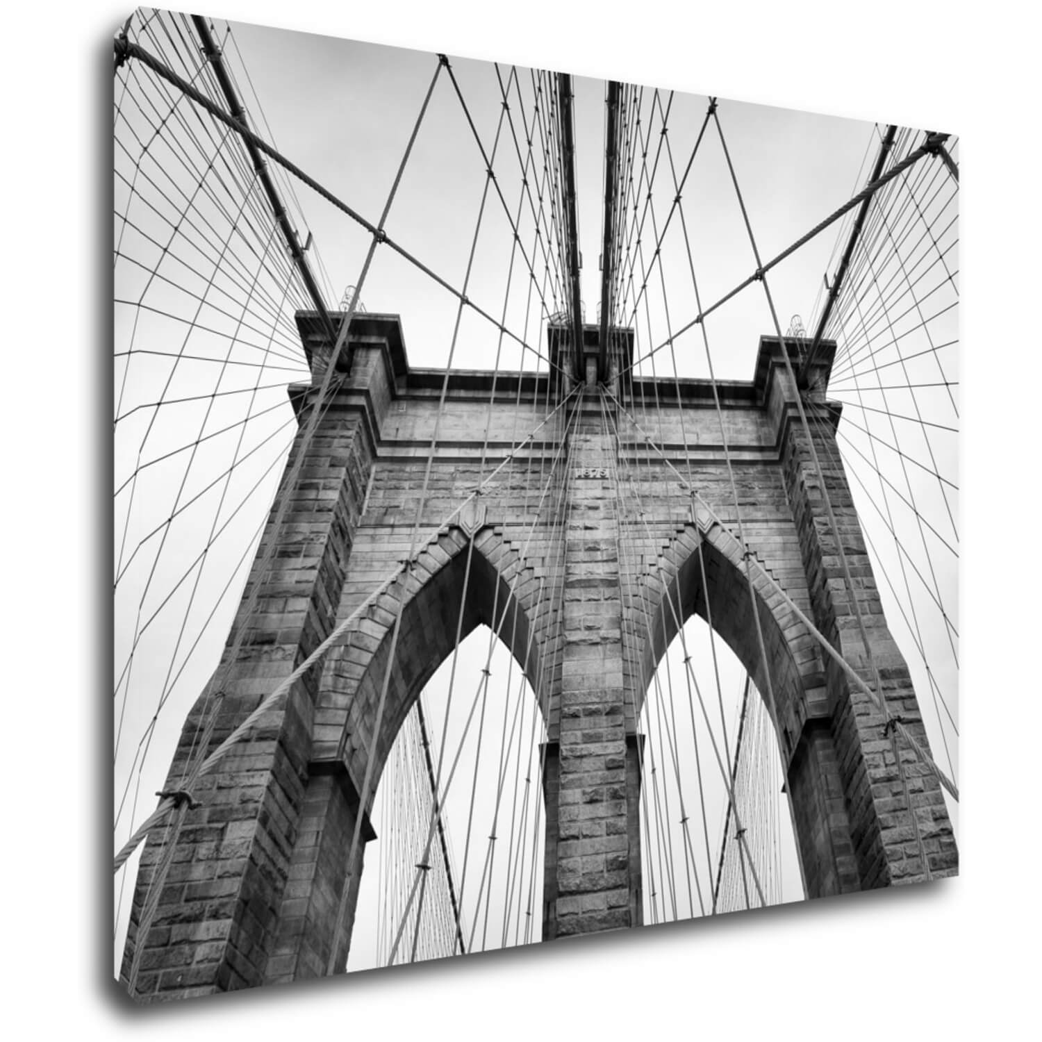 Obraz Brooklyn bridge black and white - 90 x 70 cm