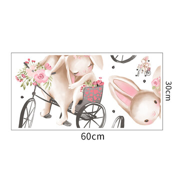 Naklejka do pokoju dziecięcego Bunnies on a Bike