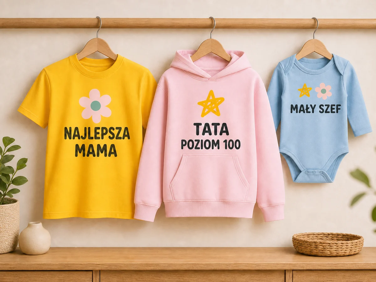 Koszulka, bluza i body niemowlęce z własnym nadrukiem